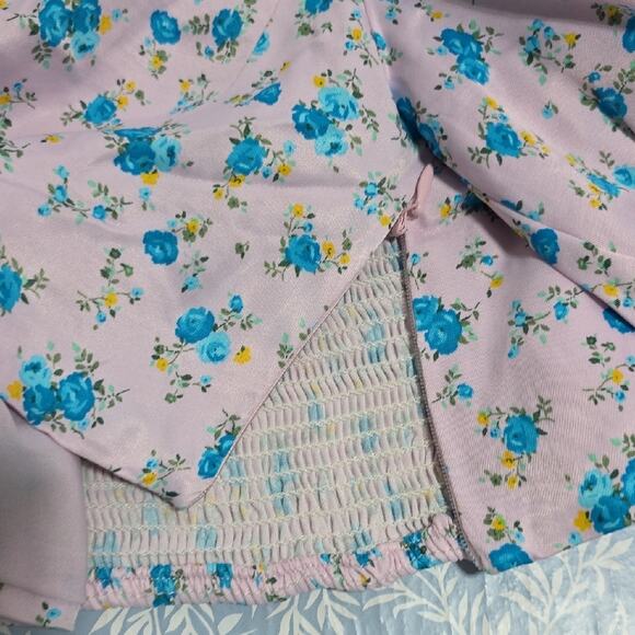 Zara Sz XXL Floral Cropped Babydoll Coquette Feminine NWOT Lined Puff Sleeve Top - Picture 6 of 14